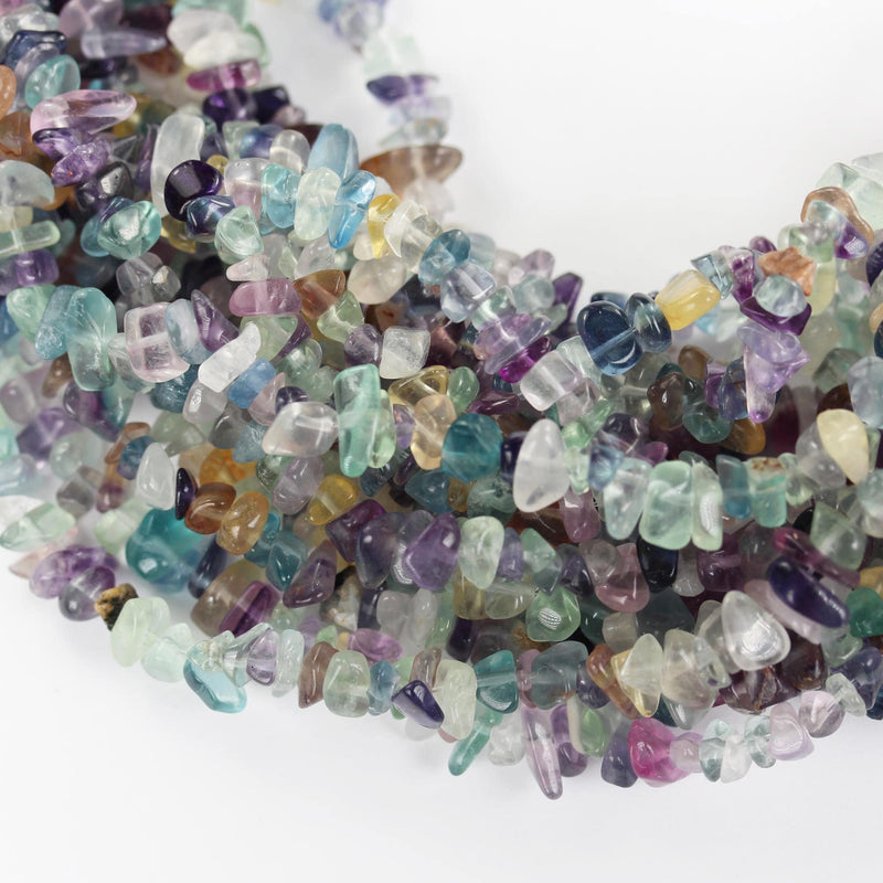 Fluorite, 6-8mm natural gemstone nugget chips gemstone, hole 1mm, 15.5inch