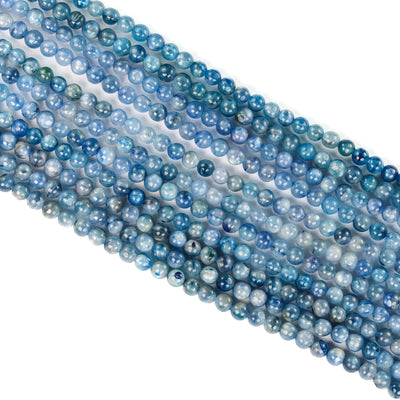 4.5mm Natural Kyanite, Full Strand Blue Round Gemstone Strand, 16 Inch, About 90 Beads, 0.8mm Hole