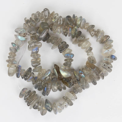 Natural Labradorite,  6-8mm natural gemstone chips, one full strand hole 1mm, 16"