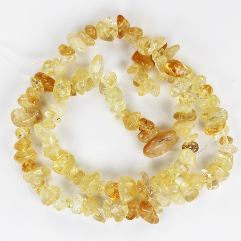 Citrine,  8*6mm chips gemstone strand, center drilled natural shape, 1mm hole, 16" strand