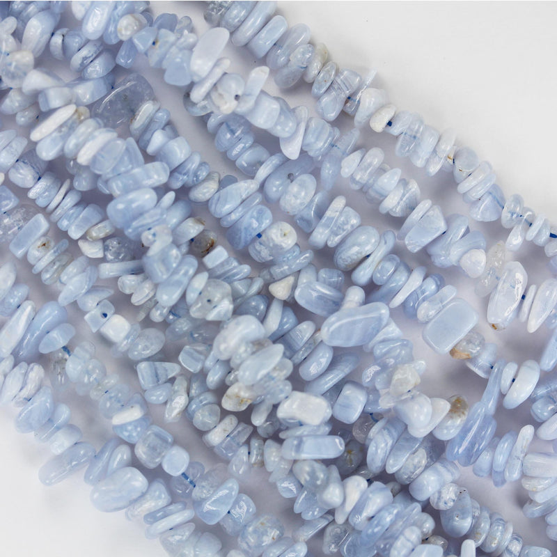 Blue Lace Agate, 6-8mm natural nugget chip shape gemstone bead, 15.5 inch, 1mm hole