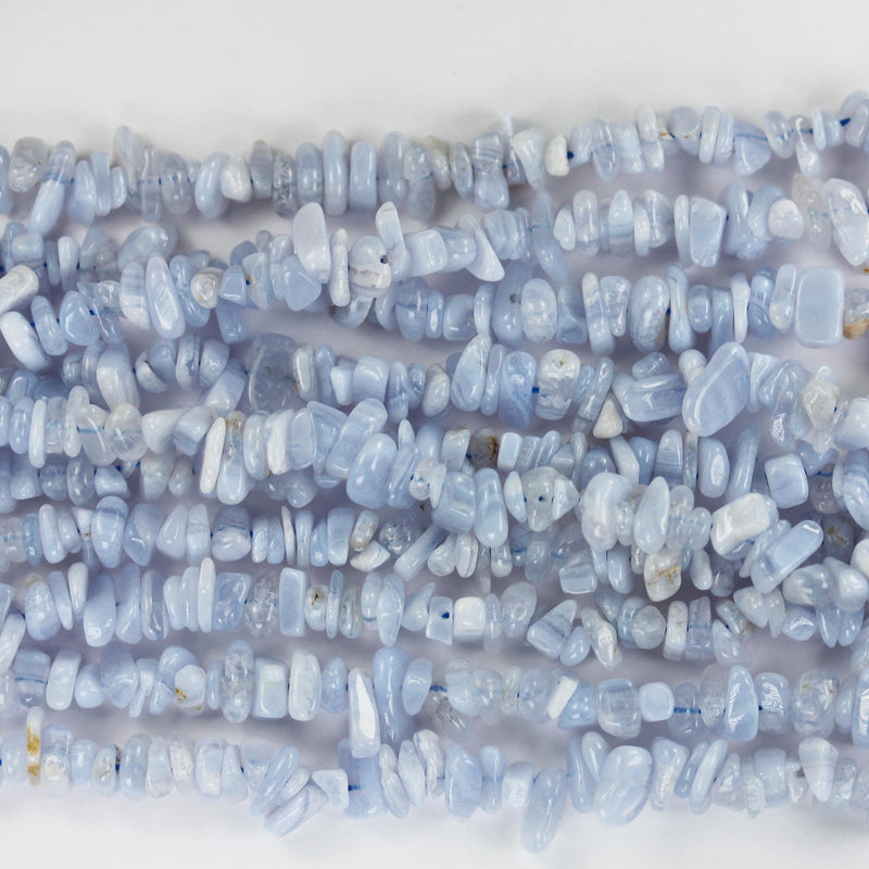 Blue Lace Agate, 6-8mm natural nugget chip shape gemstone bead, 15.5 inch, 1mm hole