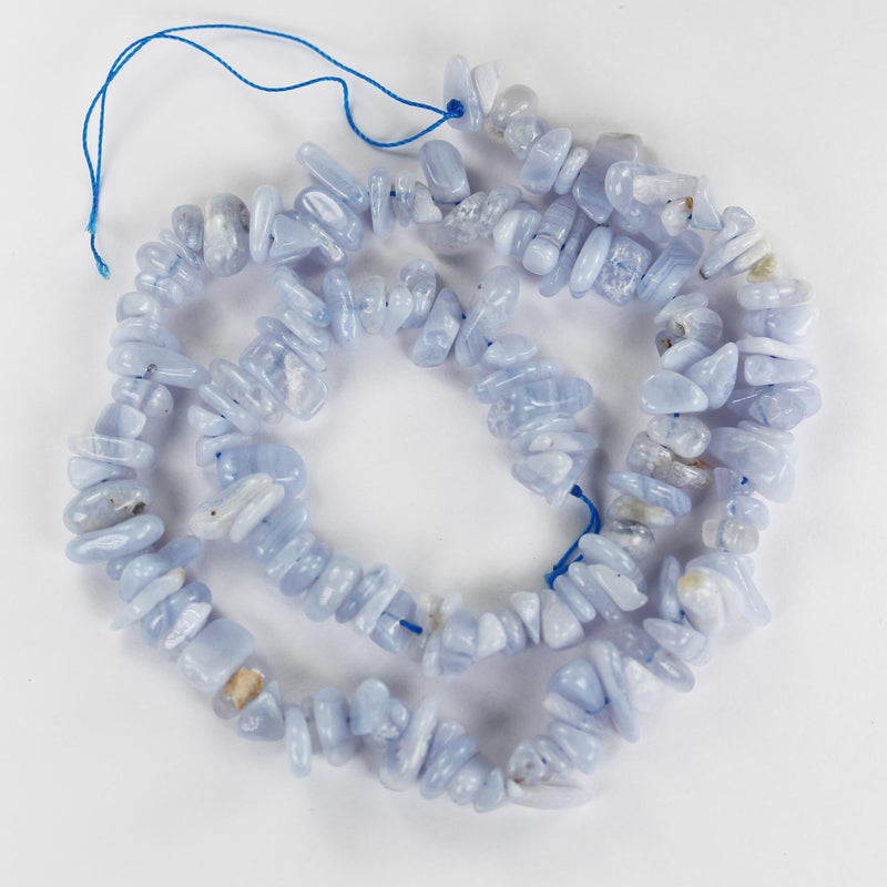 Blue Lace Agate, 6-8mm natural nugget chip shape gemstone bead, 15.5 inch, 1mm hole