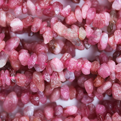 Pink tourmaline , 4-6mm nugget , one full strand natural nugget chip shape gemstone beads, 16", 0.6mm hole