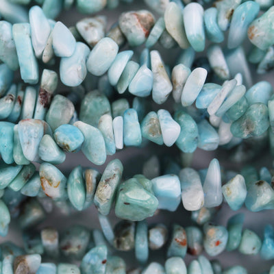 Natural Larimar, 6-8mm natural nugget shape gemstone chips, one full strand , 16 inch , 1mm hole