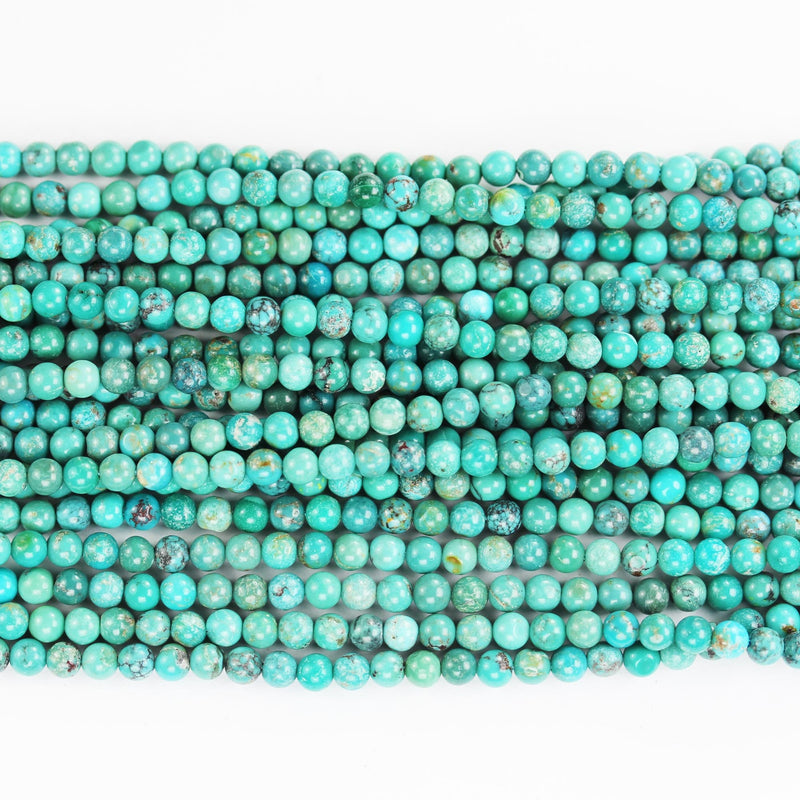 Natural turquoise, 3mm round  gemstone strand, 15.5inch, 0.6mm hole , Blue/Green/brown color