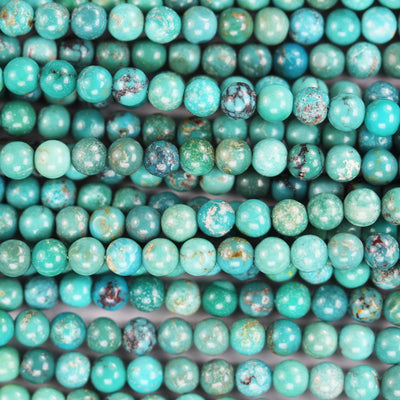 Natural turquoise, 3mm round  gemstone strand, 15.5inch, 0.6mm hole , Blue/Green/brown color