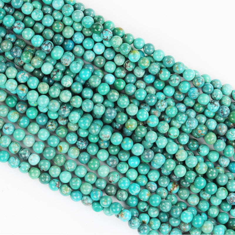 Natural turquoise, 3mm round  gemstone strand, 15.5inch, 0.6mm hole , Blue/Green/brown color