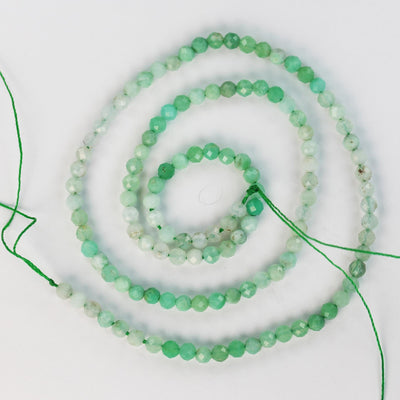 Natural australia chrysoprase 3mm faceted round gemstone beads,15.5", about100 beads, 0.6mm hole