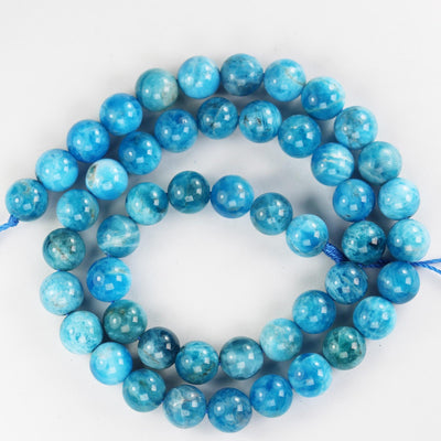 Light Blue Agate, 8mm Round Gemstone Strand,  Light Blue 15.5inch, 1mm hole, about 48 Beads