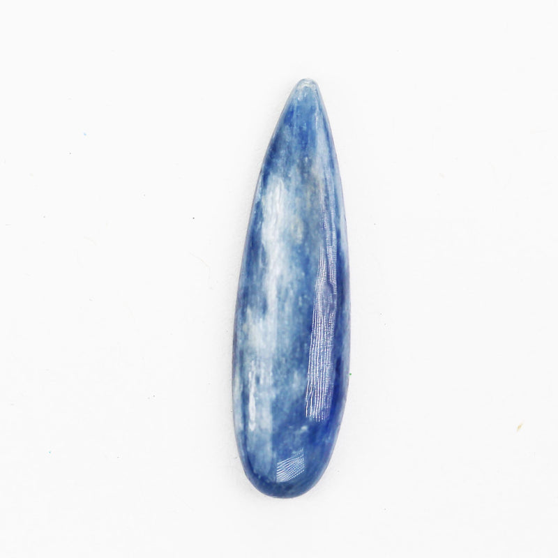 2pcs Natural Kyanite Cabochon Loose Gemstone Flatback, 8*30mm teardrop gemstone beads, 4mm thick