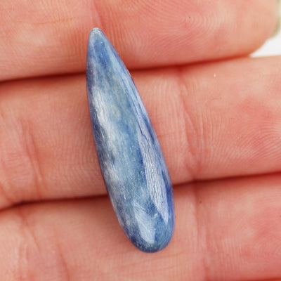 2pcs Natural Kyanite Cabochon Loose Gemstone Flatback, 8*30mm teardrop gemstone beads, 4mm thick