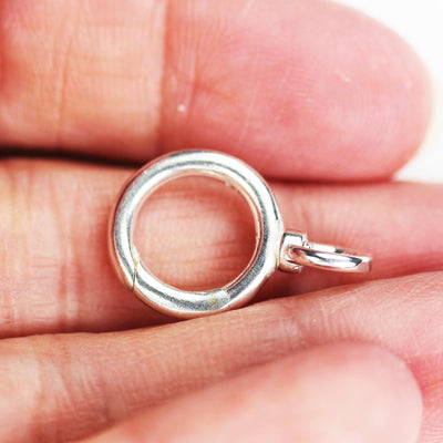 Spring ring clasp 1pc 925 sterling silver round clasp 10/12/14/16mm with closed ring