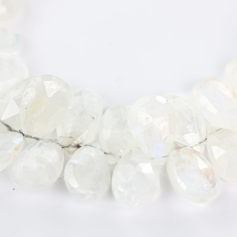 13mm*8mm Teardrop Faceted Loose Moonstone With Blue Flash Gemstone, Hole 0.8mm