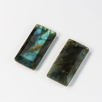 2pcs Gemstone Pendants, Natural Labradorite, Amazonite, Rose Quartz, Howlite, Onyx, Lapis, Amethyst, 25*13mm rectangular Beads