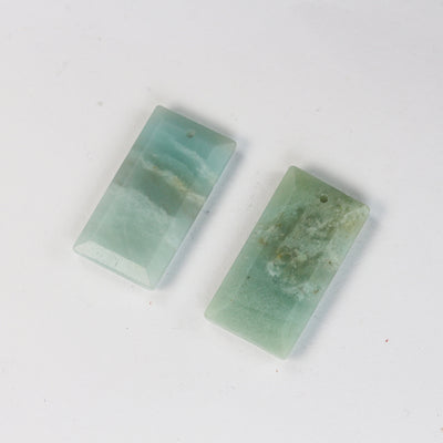 2pcs Gemstone Pendants, Natural Labradorite, Amazonite, Rose Quartz, Howlite, Onyx, Lapis, Amethyst, 25*13mm rectangular Beads