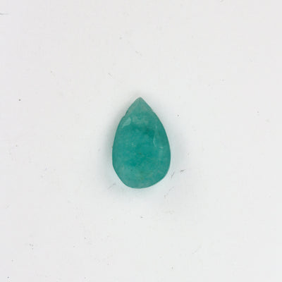 Natural Amazonite 13mm*8.50mm Faceted Loose Teardrop Gemstone,  6pcs, 4.50mm Thick, Top Drilled, Hole 0.6mm