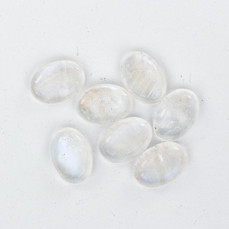 10mm*14mm Oval Cabochon Loose Moonstone With Blue Flash Gemstone