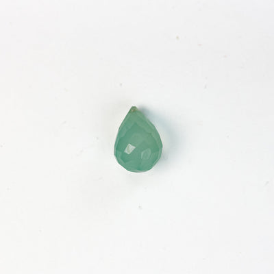 Natural Green Prehnite, 10mm*7mm Teardrop Faceted Gemstone, Top Drilled,  6pcs Beads