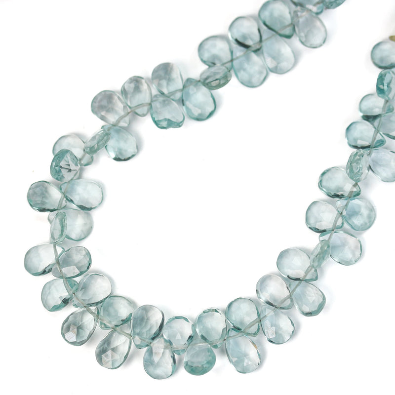 9mm*6mm Natural Topaz, Teardrop Shaped Gemstone, Loose Faceted Beads, 3.50mmm Thick. Top Drilled, 6pcs Beads