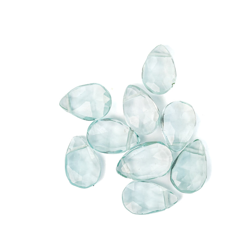 9mm*6mm Natural Topaz, Teardrop Shaped Gemstone, Loose Faceted Beads, 3.50mmm Thick. Top Drilled, 6pcs Beads