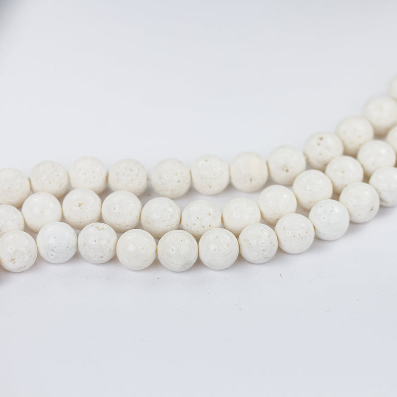 Natural White Coral, 10mm White Round Gemstone Strand, 15.5inch , About 42 Beads , Center Drilled 1mm Hole