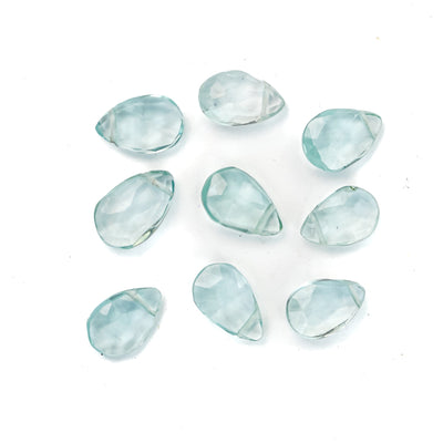 9mm*6mm Natural Topaz, Teardrop Shaped Gemstone, Loose Faceted Beads, 3.50mmm Thick. Top Drilled, 6pcs Beads