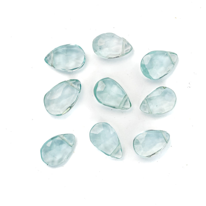 9mm*6mm Natural Topaz, Teardrop Shaped Gemstone, Loose Faceted Beads, 3.50mmm Thick. Top Drilled, 6pcs Beads