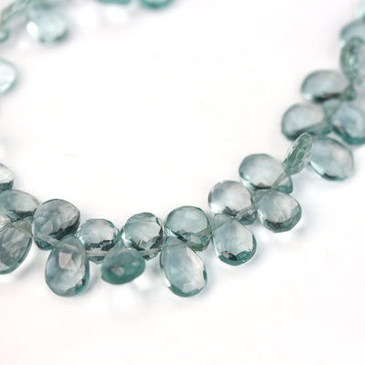 9mm*6mm Natural Topaz, Teardrop Shaped Gemstone, Loose Faceted Beads, 3.50mmm Thick. Top Drilled, 6pcs Beads