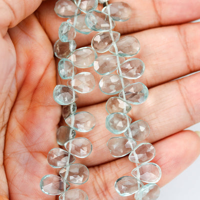 9mm*6mm Natural Topaz, Teardrop Shaped Gemstone, Loose Faceted Beads, 3.50mmm Thick. Top Drilled, 6pcs Beads