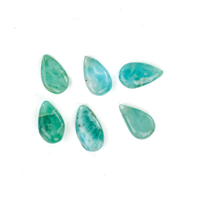 12mm*7mm 100% Natural Dominican Larimar Teardrop  Loose Gemstones Pendant Beads, 30pcs