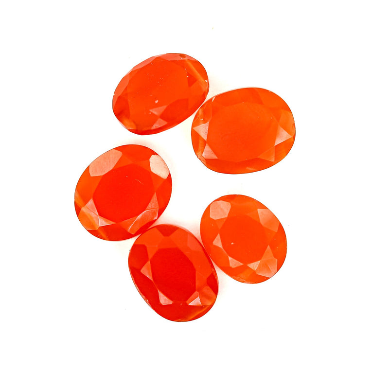 Carnelian, 13.50mm*11mm Oval Faceted Gemstone Beads Strand, Top Drilled, 3.80mm Thick, Hole0.8mm, 2pcs Beads