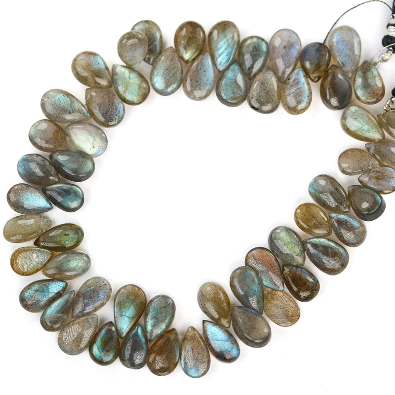 Labradorite,  12*7mm Natural Gemstone Loose Teardrop Shaped Beads,  6pcs Beads