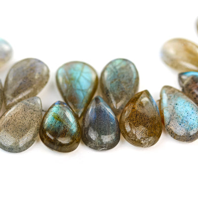 Labradorite,  12*7mm Natural Gemstone Loose Teardrop Shaped Beads,  6pcs Beads