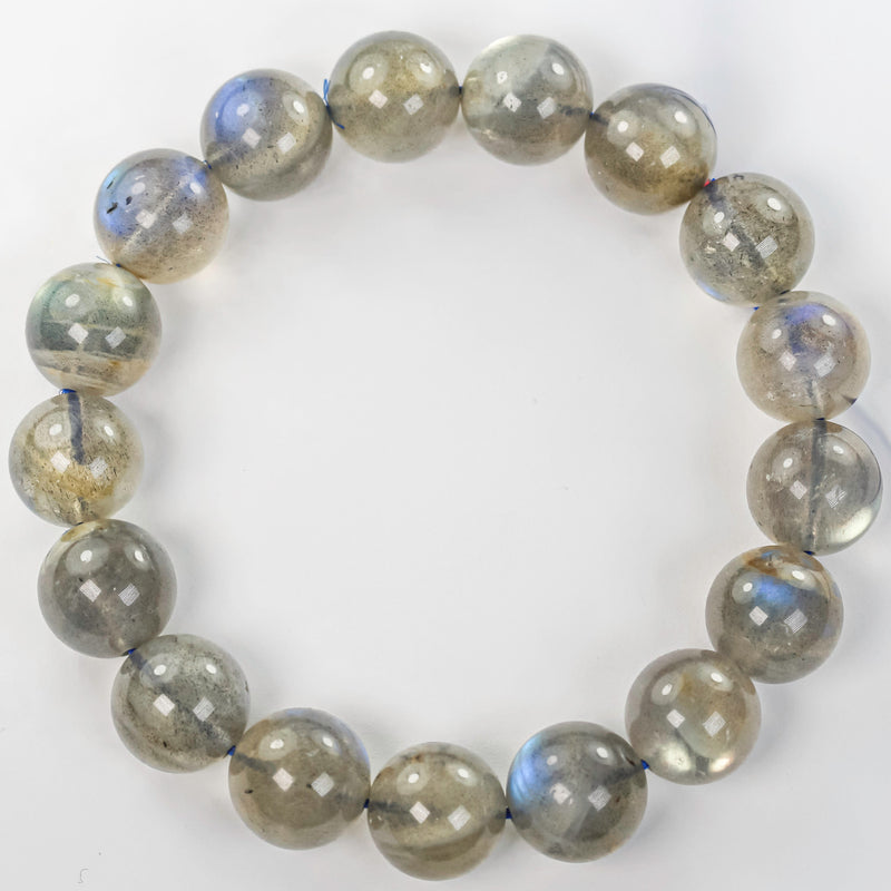 Labradorite Bracelet, 8-12mm round  gemstone, 7.2-8Inch, hole 1mm