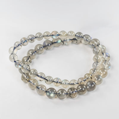 Labradorite Bracelet, 8-12mm round  gemstone, 7.2-8Inch, hole 1mm