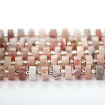 Natural Pink Opal, 6*4mm Rondelle Gemstone Strand, 16 Inch, About 75 Beads, Hole 1mm