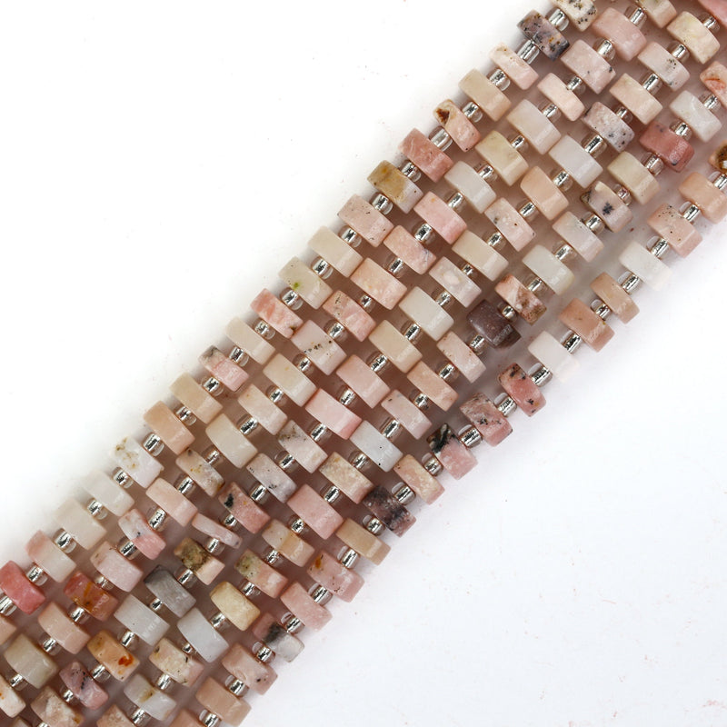 Natural Pink Opal, 6*4mm Rondelle Gemstone Strand, 16 Inch, About 75 Beads, Hole 1mm