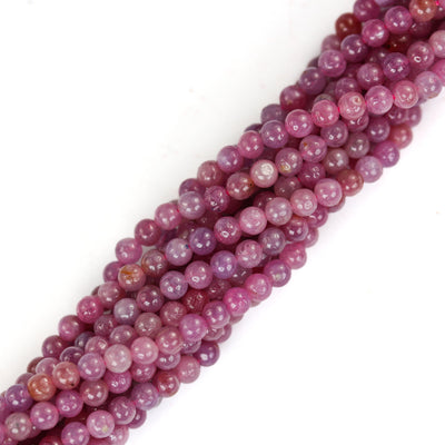 Natural Ruby, 4mm Round Natural Gemstone Beads, 15.5 Inch, 0.8mm Hole, About 96 Beads