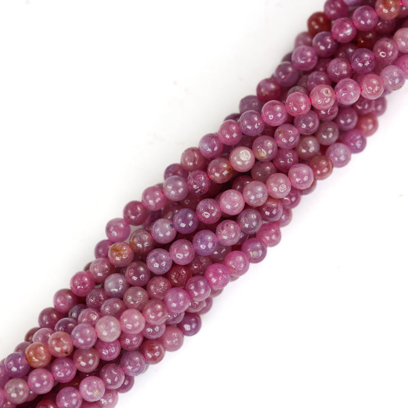 Natural Ruby, 4mm Round Natural Gemstone Beads, 15.5 Inch, 0.8mm Hole, About 96 Beads