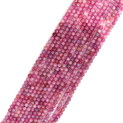 Natural Ruby, 4mm Round Natural Gemstone Beads, 15.5 Inch, 0.8mm Hole, About 96 Beads