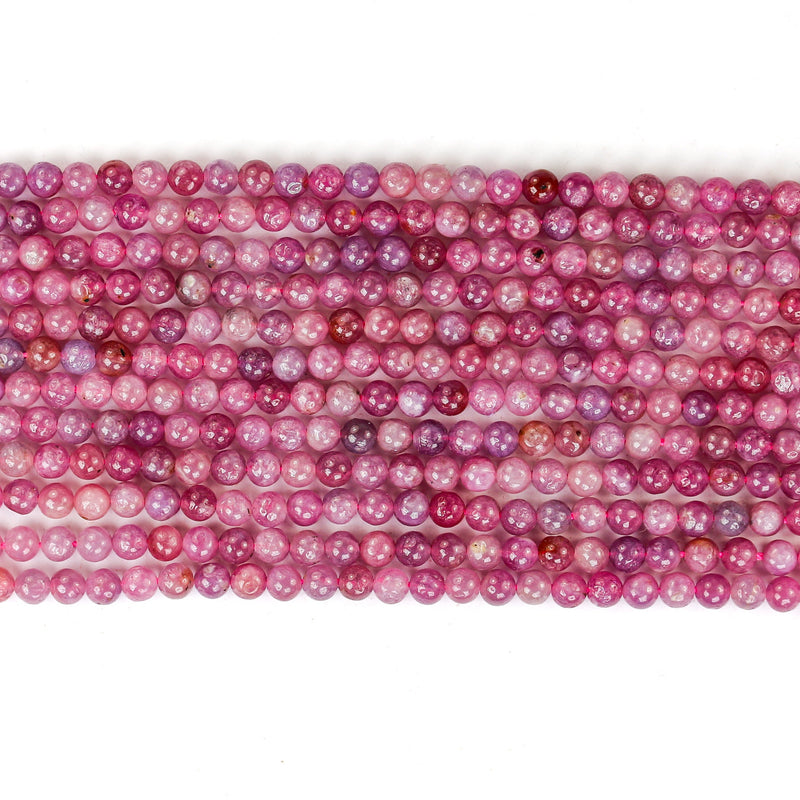 Natural Ruby, 4mm Round Natural Gemstone Beads, 15.5 Inch, 0.8mm Hole, About 96 Beads