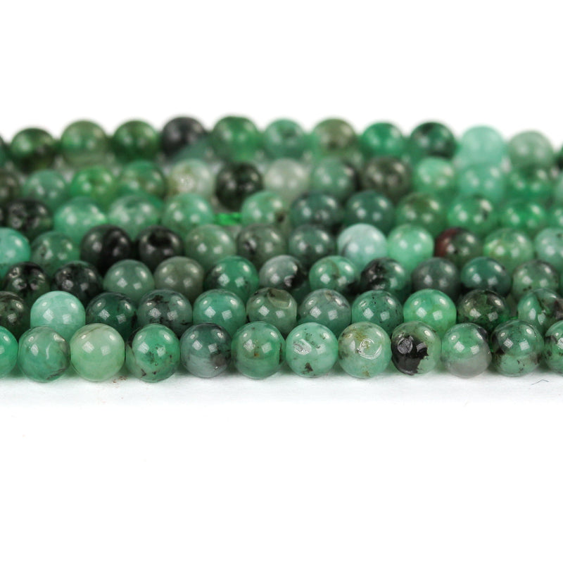 Natural Emerald Gemstone, 3.5mm Round Gemstone Strand, One Full Strand, 15.5inch, 0.6mm Hole, About 120 Beads