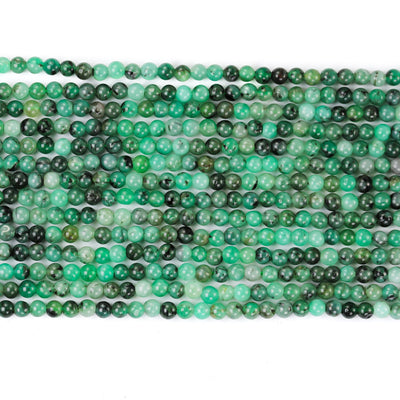 Natural Emerald Gemstone, 3.5mm Round Gemstone Strand, One Full Strand, 15.5inch, 0.6mm Hole, About 120 Beads