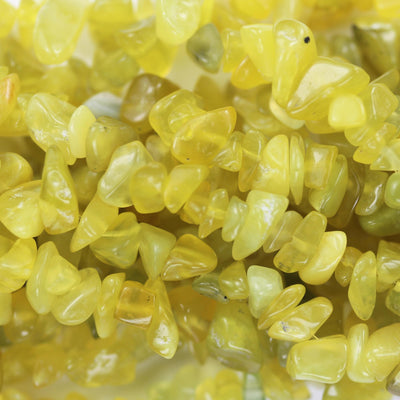 Lemon jade, 6*8mm nugget shape gemstone chips, one full strand  hole 1mm, 16", 1mm hole