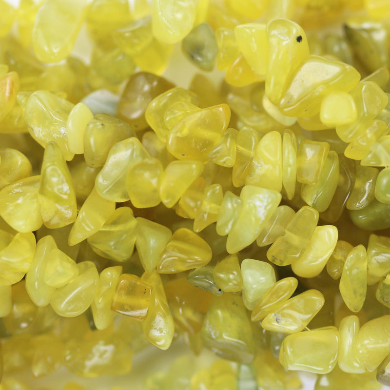 Lemon jade, 6*8mm nugget shape gemstone chips, one full strand  hole 1mm, 16", 1mm hole