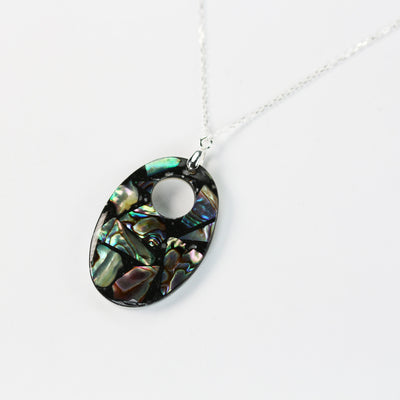 2pcs natural abalone shell pendant, oval donut shape top drilled, size 31*21mm, inner circle 7mm