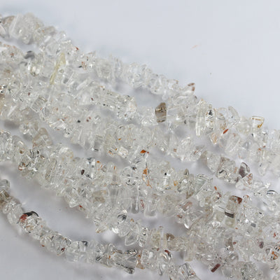 Clear Quartz, 12*9mm or 7*9mm natural gemstone chips, one full strand hole 1mm, 16"