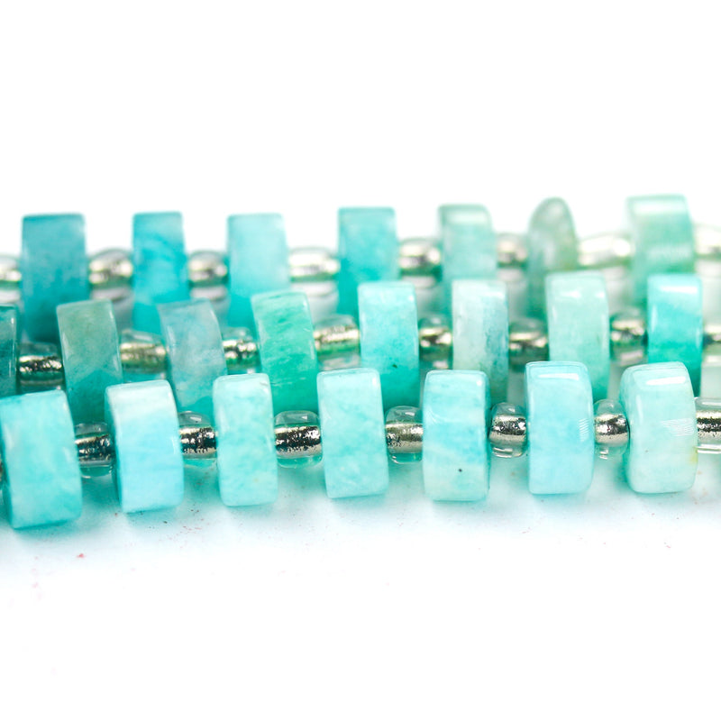 Natural Amazonite, 6*4mm Rondelle Gemstone Strand, 16 Inch, About 75 Beads, Hole 1mm