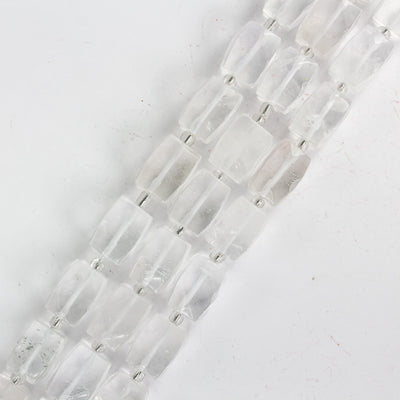 Natural Clear Quartz, 17mm*12mm Faceted Rectangular Nugget Gemstone,  Hole 1mm, 16 Inches, Approx 30 Beads